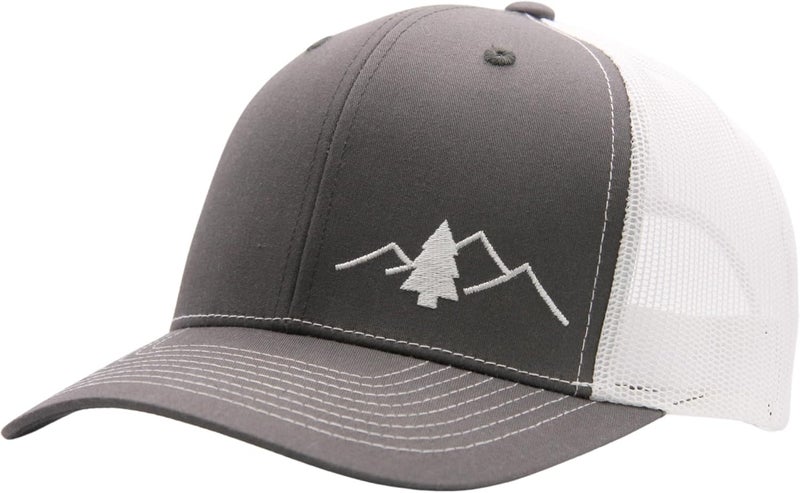 Lindo Trucker Hat [ Great Outdoors Design ] for Men and Women: Mid Profile Cap with Breathable Mesh Back and Adjustable Snap - Image 1